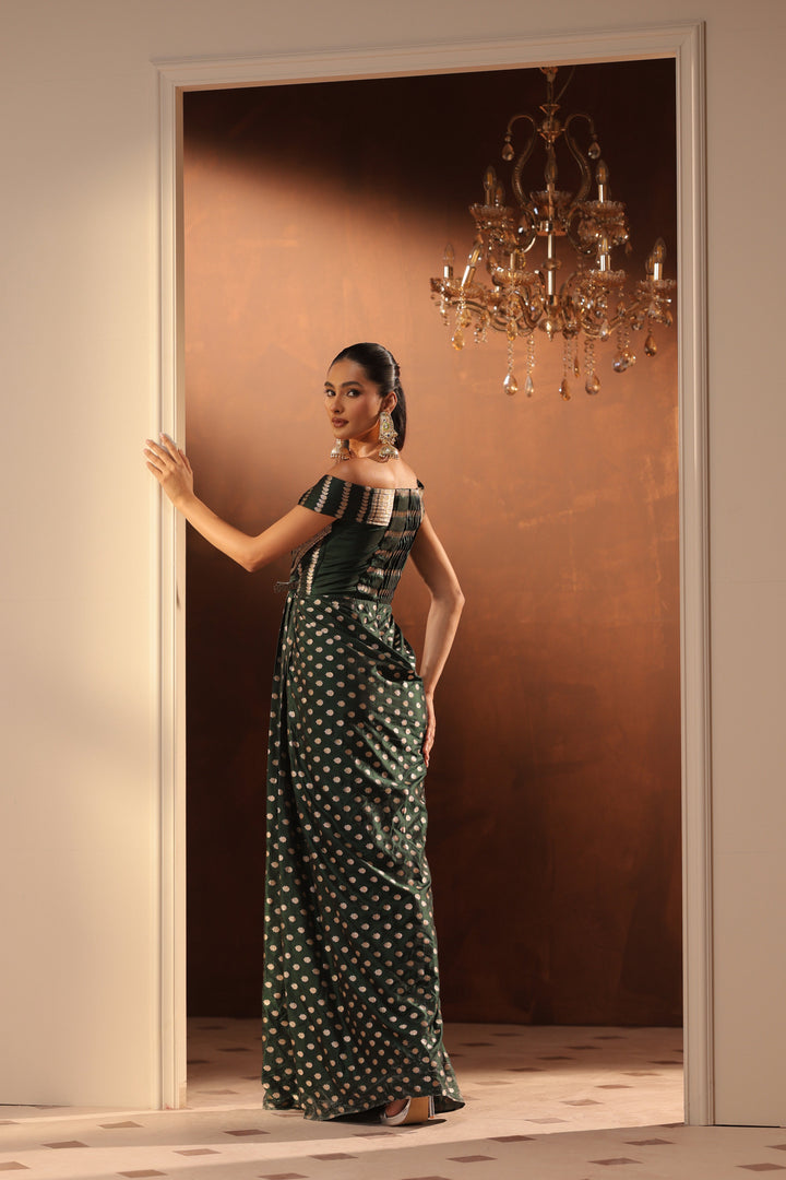 EMERALD GREEN FUSION GOWN