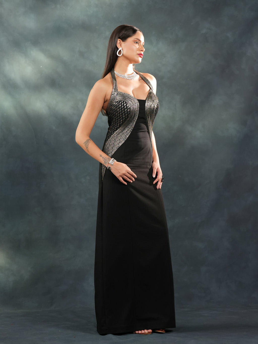 Midnight Drape Gown