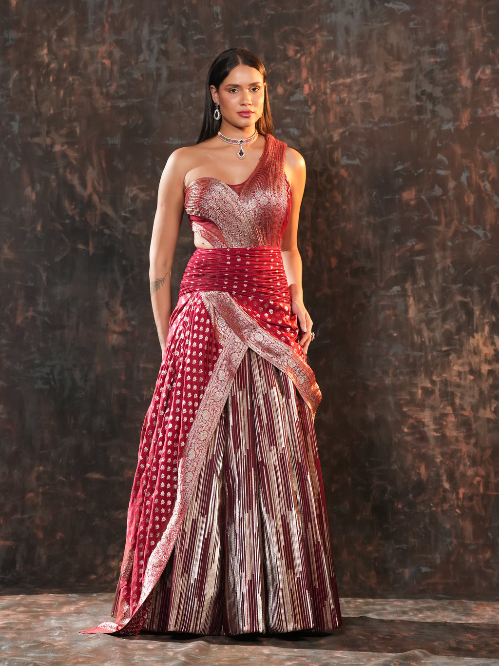 Aurelia zari cascade gown