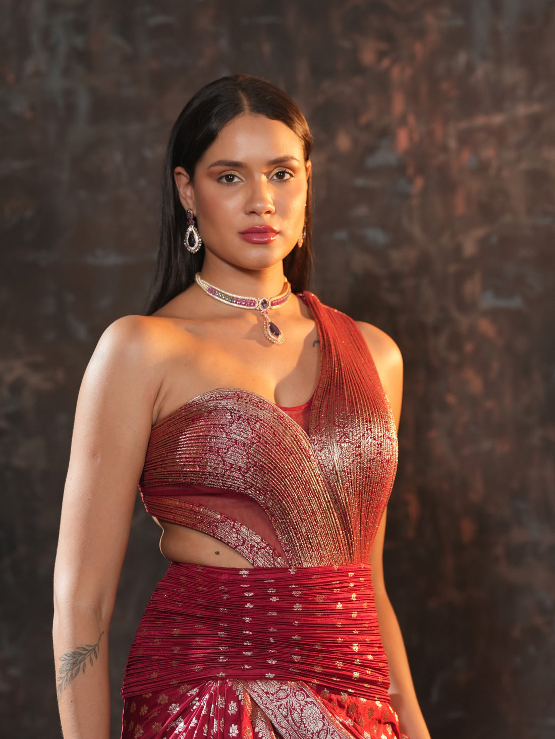 Aurelia zari cascade gown