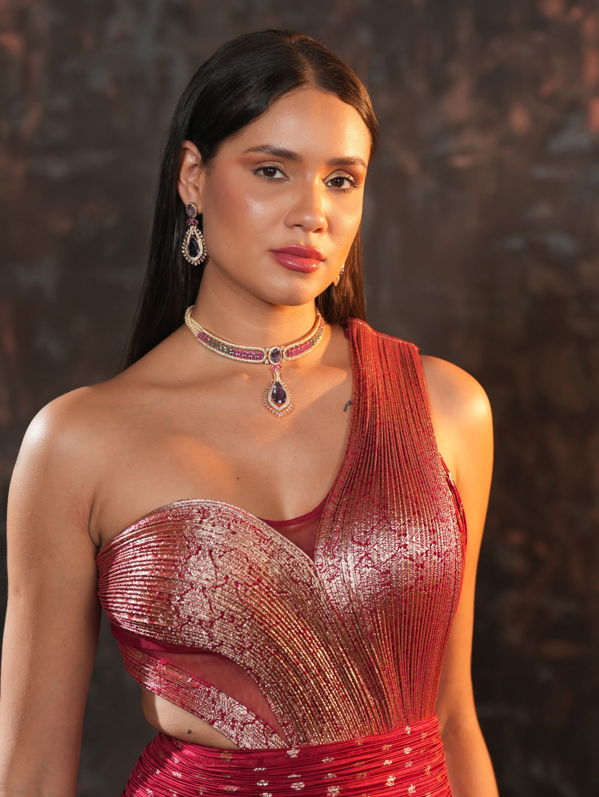Aurelia zari cascade gown