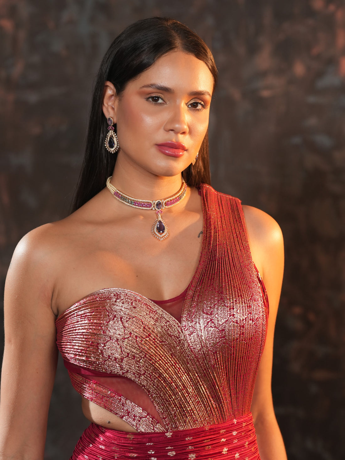 Aurelia zari cascade gown