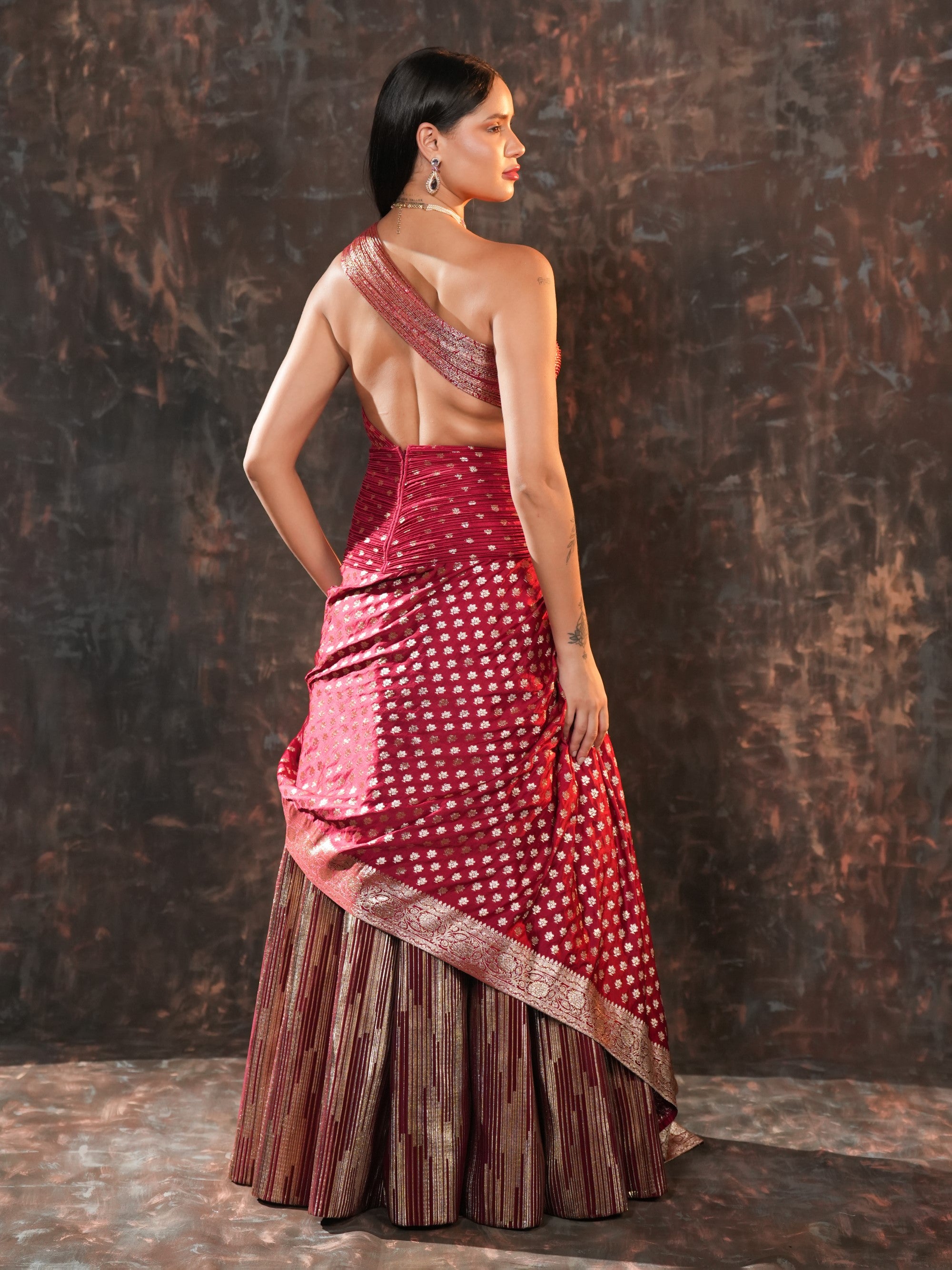 Aurelia zari cascade gown