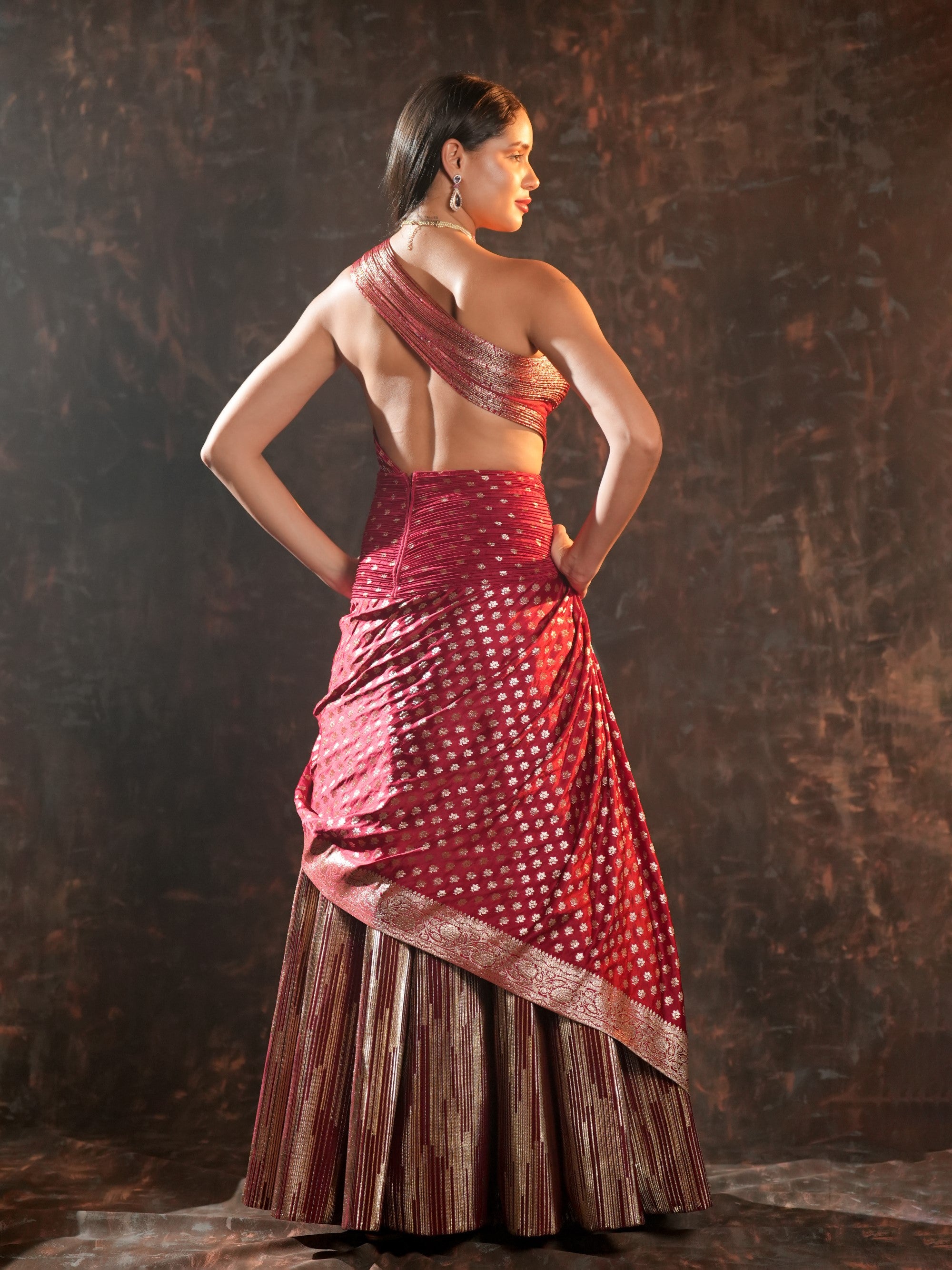 Aurelia zari cascade gown