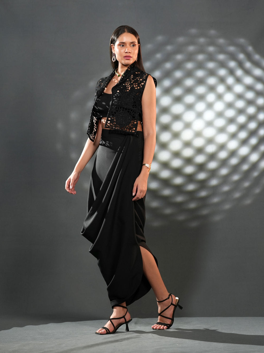 Noir Sculpted Drape Set