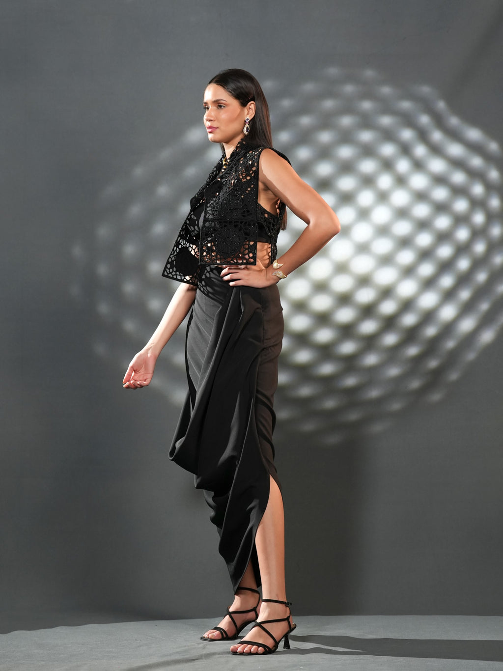 Noir Sculpted Drape Set