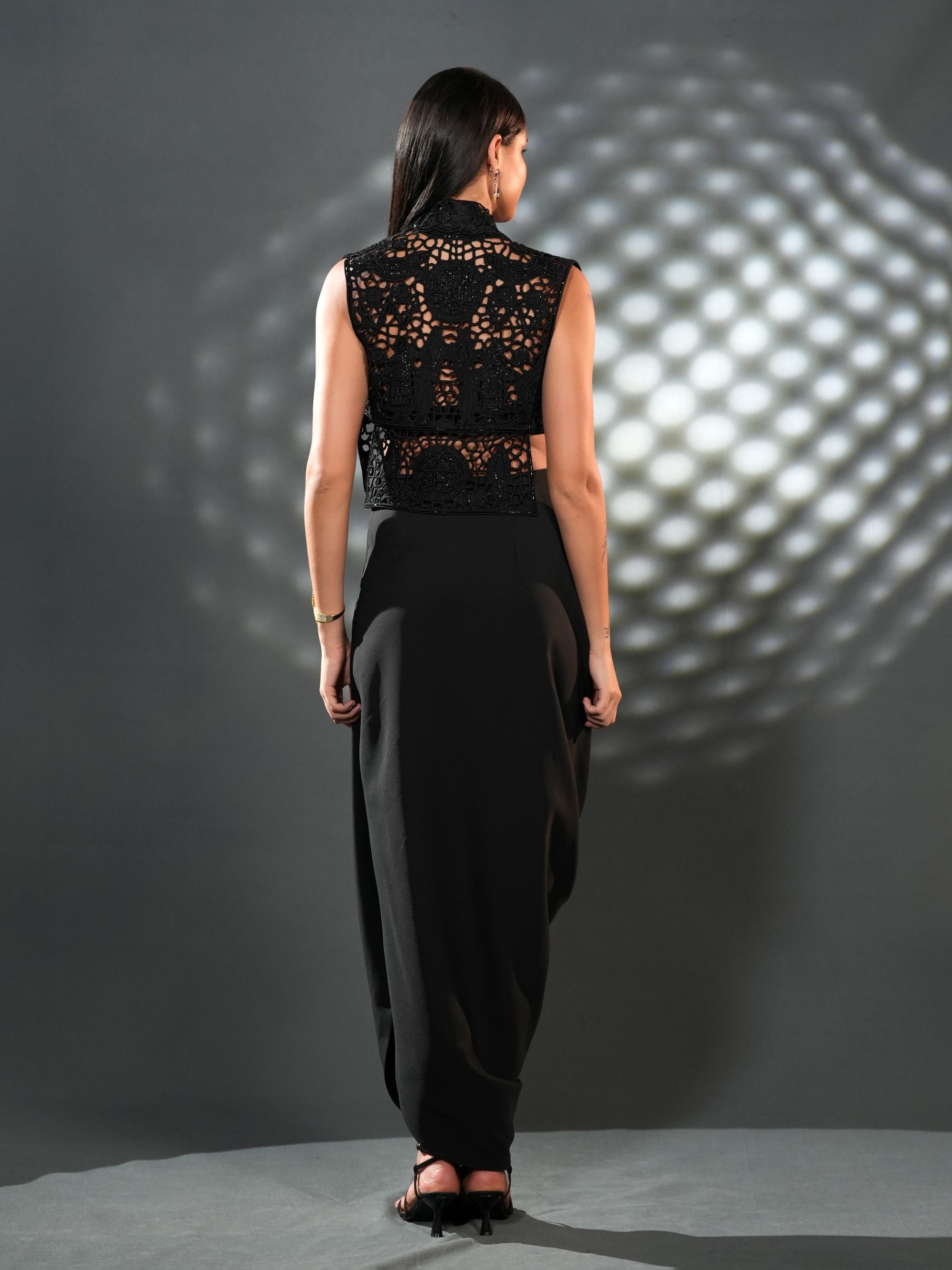 Noir Sculpted Drape Set