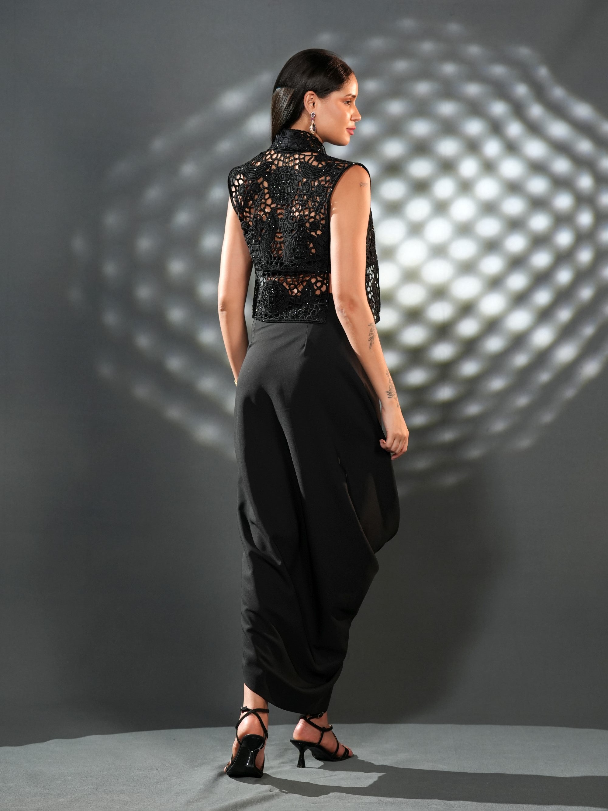 Noir Sculpted Drape Set