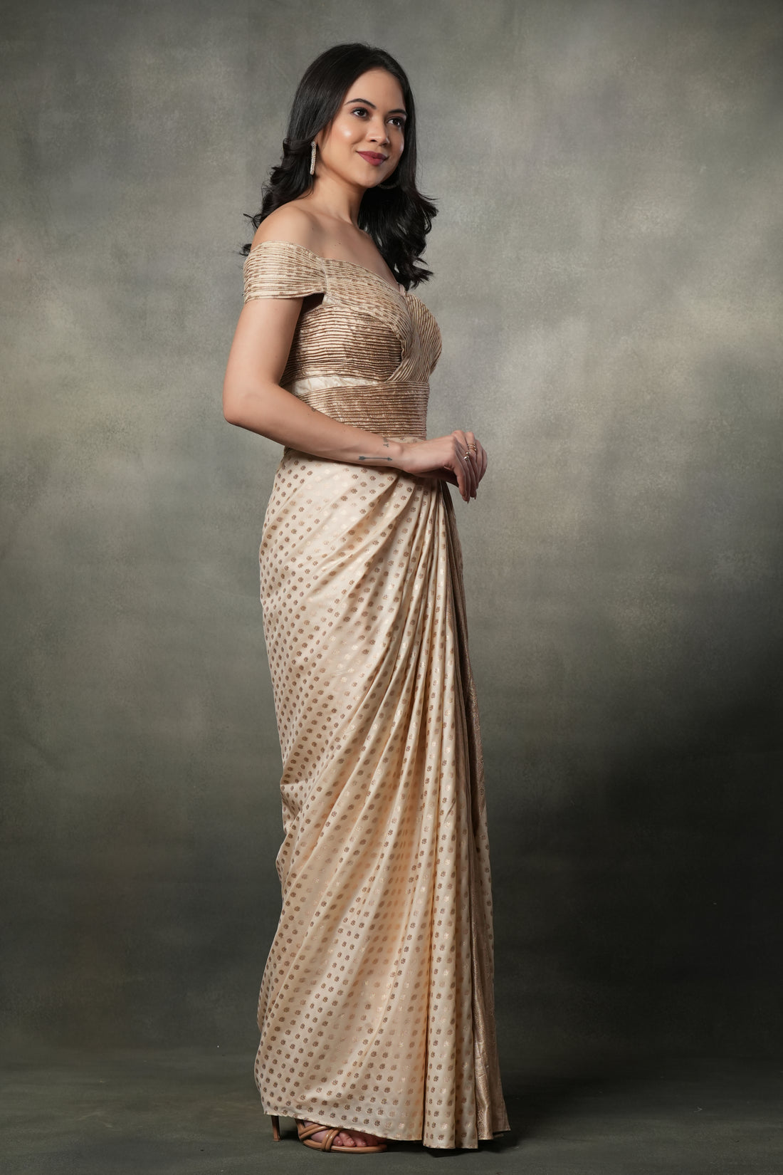 CHAMPAGNE DRAPE HARMONY GOWN