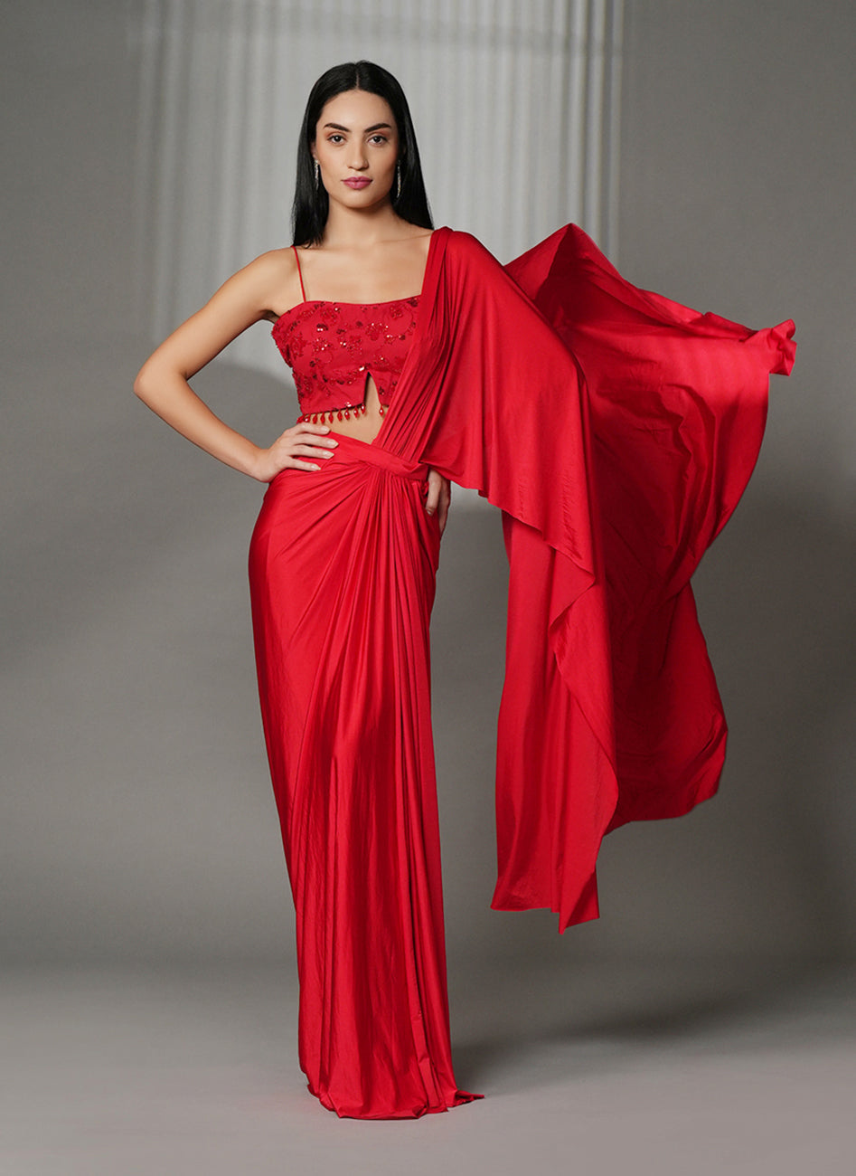 Serica red drape