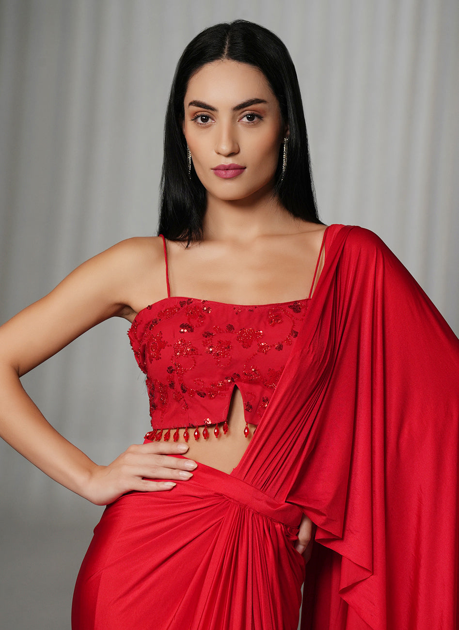 Serica red drape