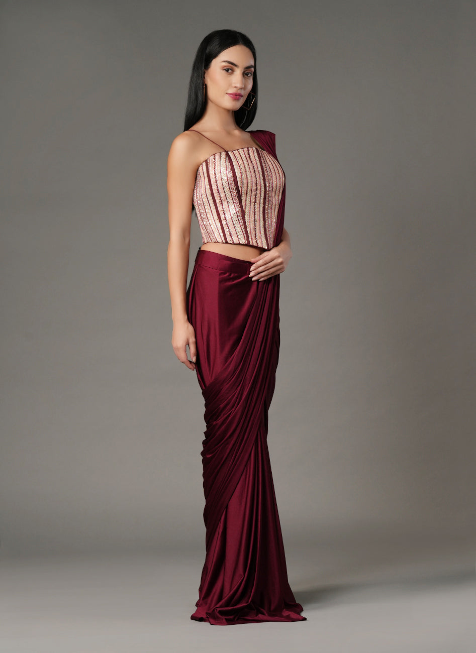 Ruby Blush Saree