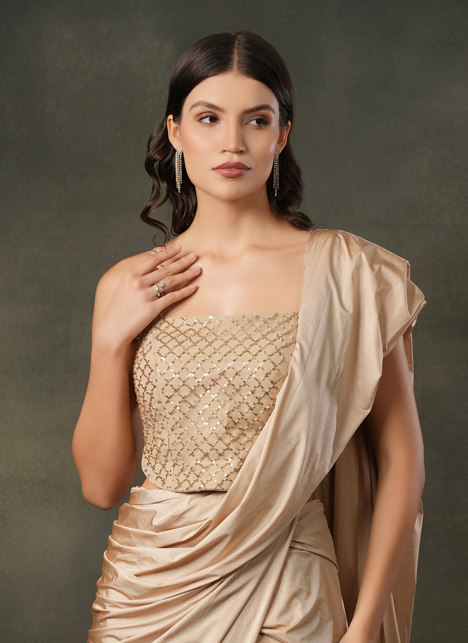 Aura gold saree