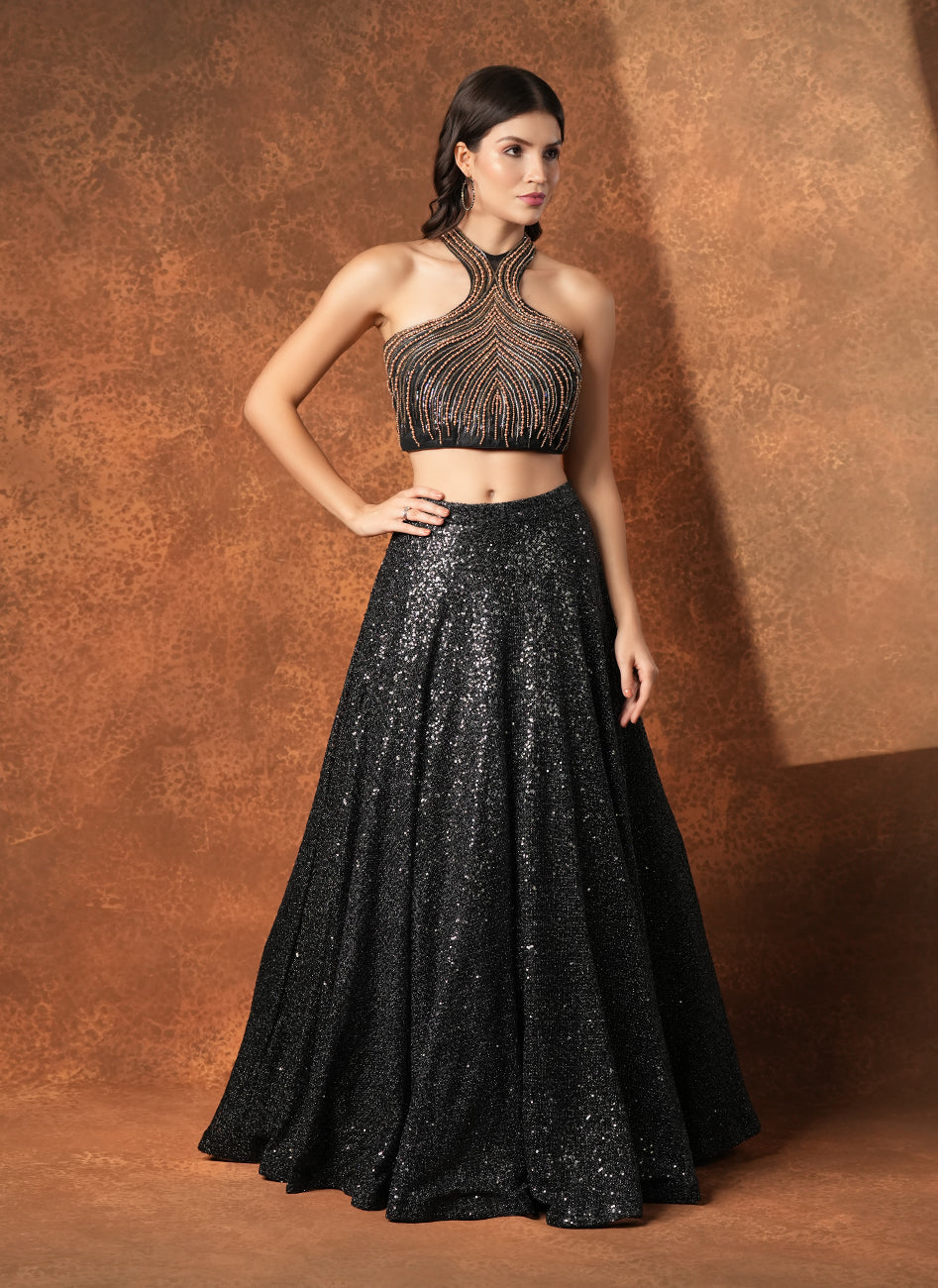 Starry night lehenga