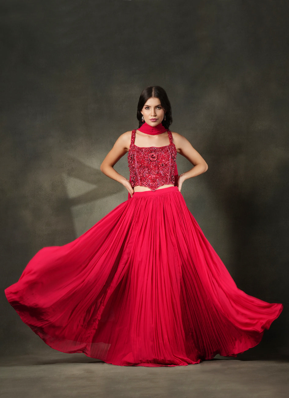 Scarlet Red Lehenga