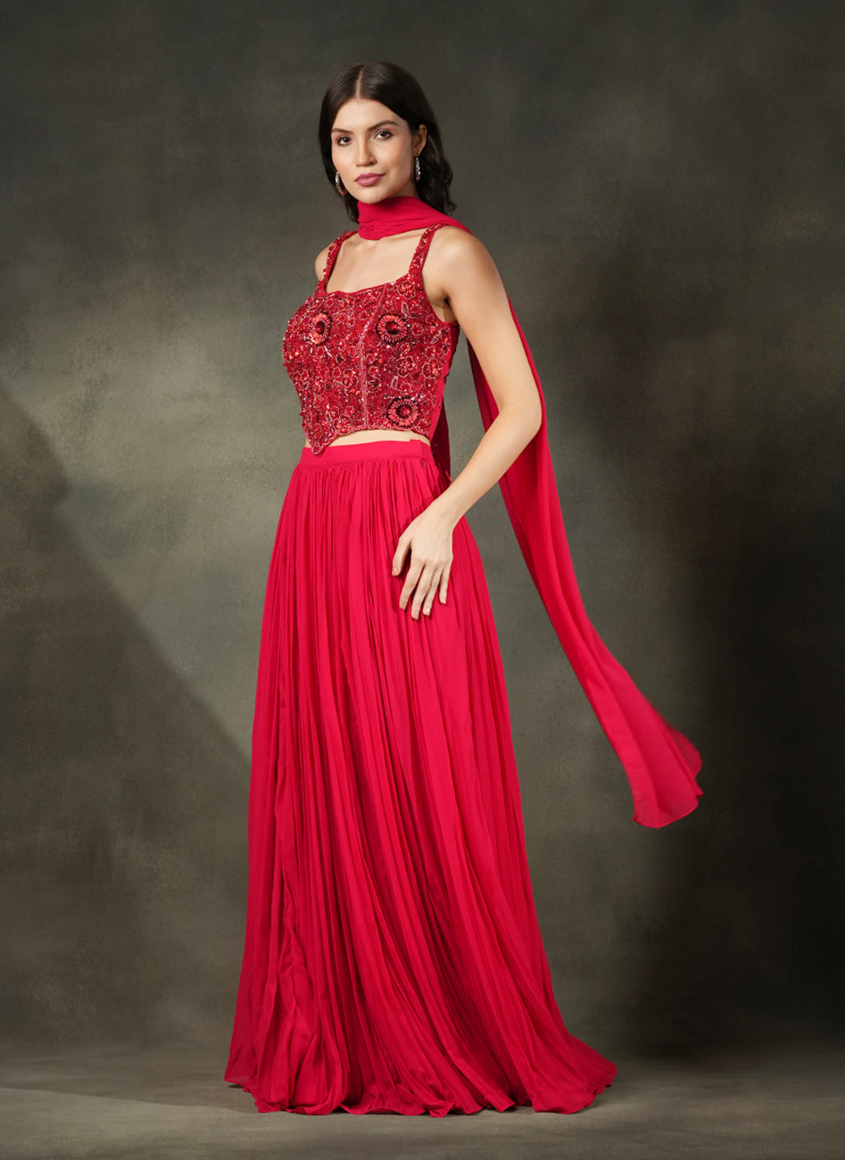 Scarlet Red Lehenga
