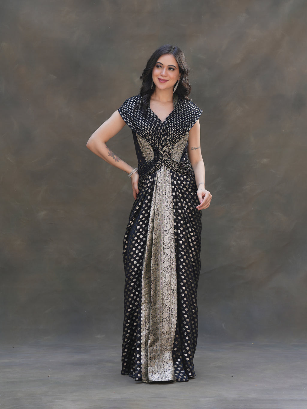 MIDNIGHT ZARI GOWN
