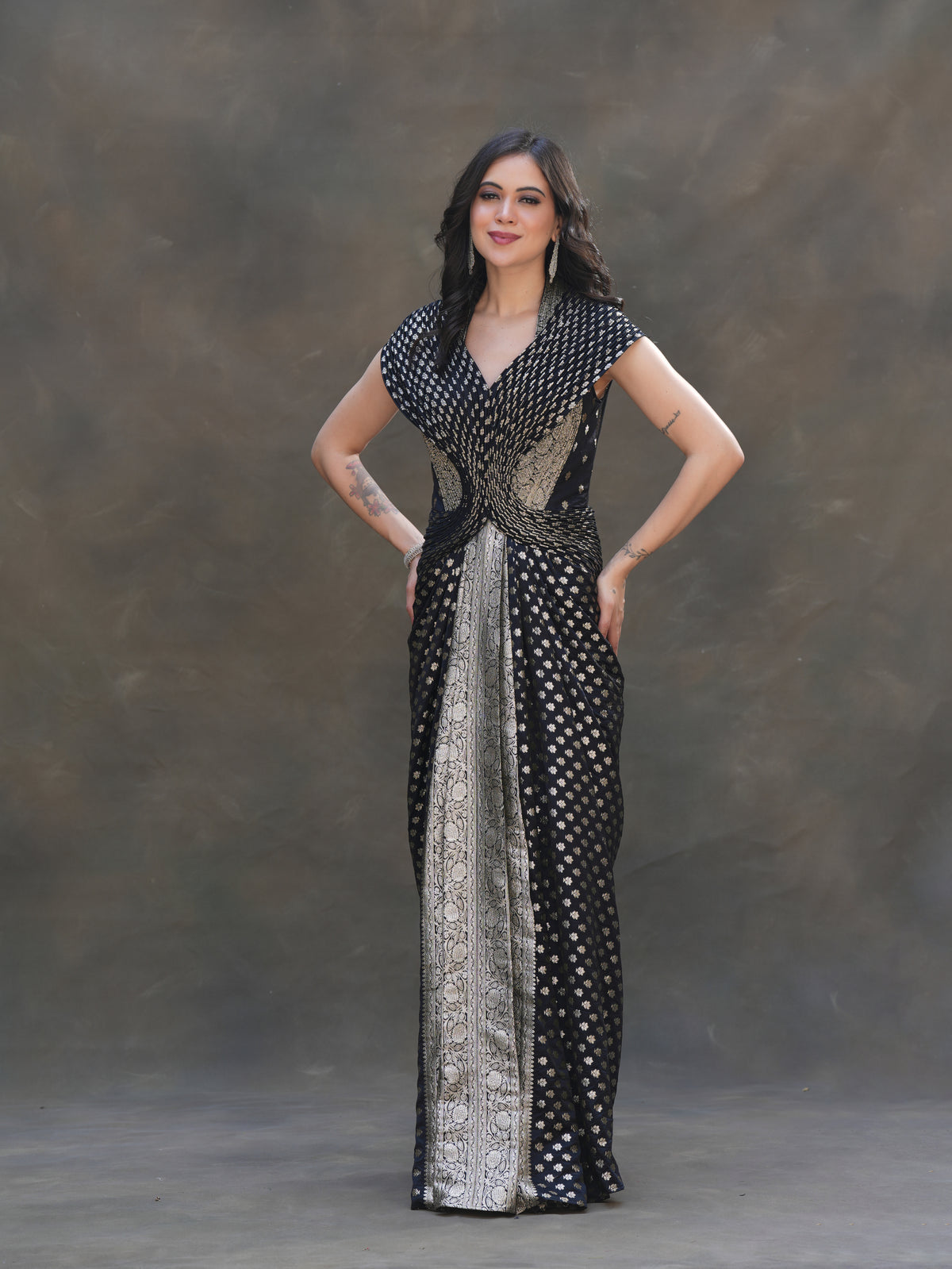 MIDNIGHT ZARI GOWN