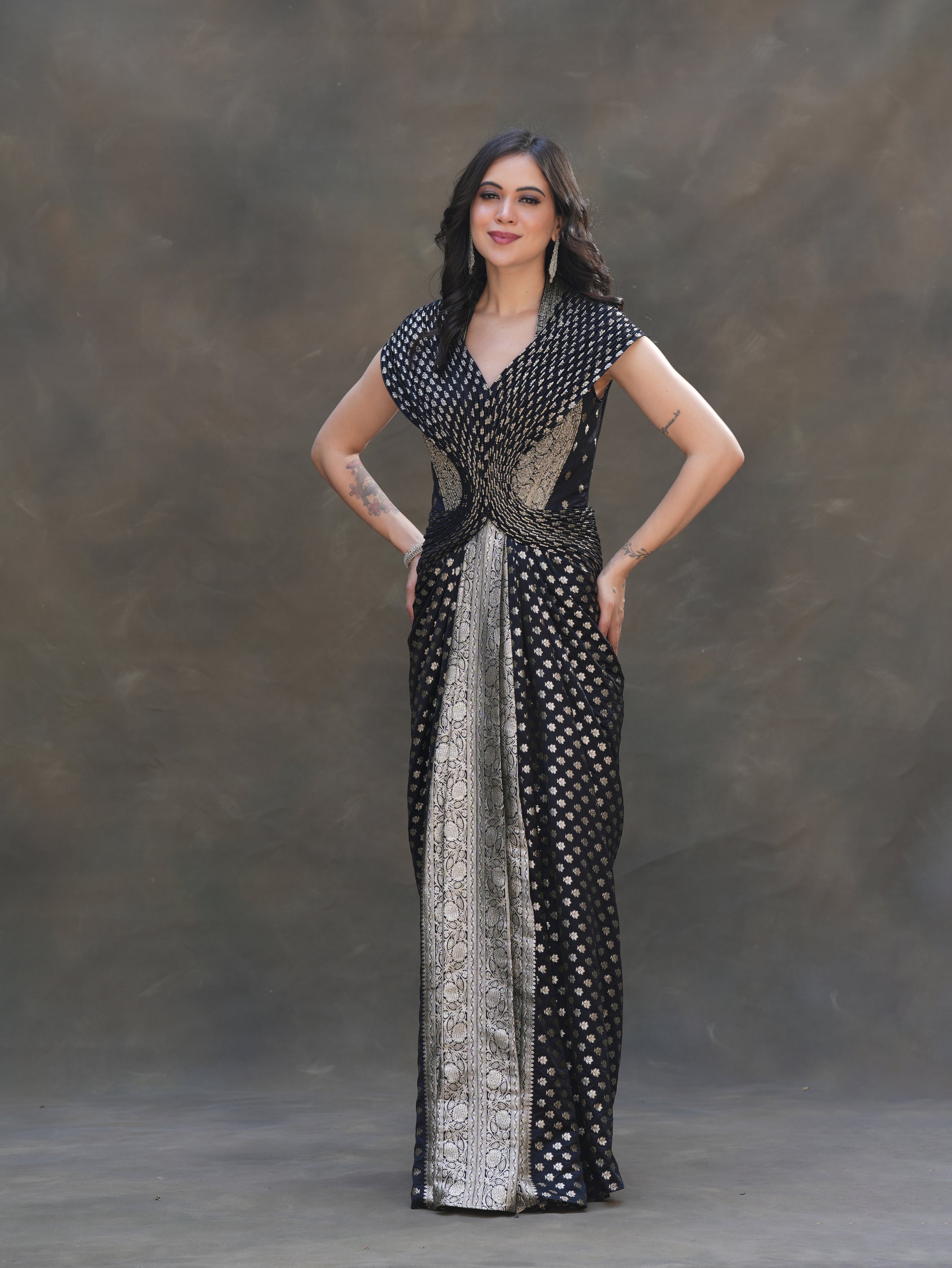 MIDNIGHT ZARI GOWN