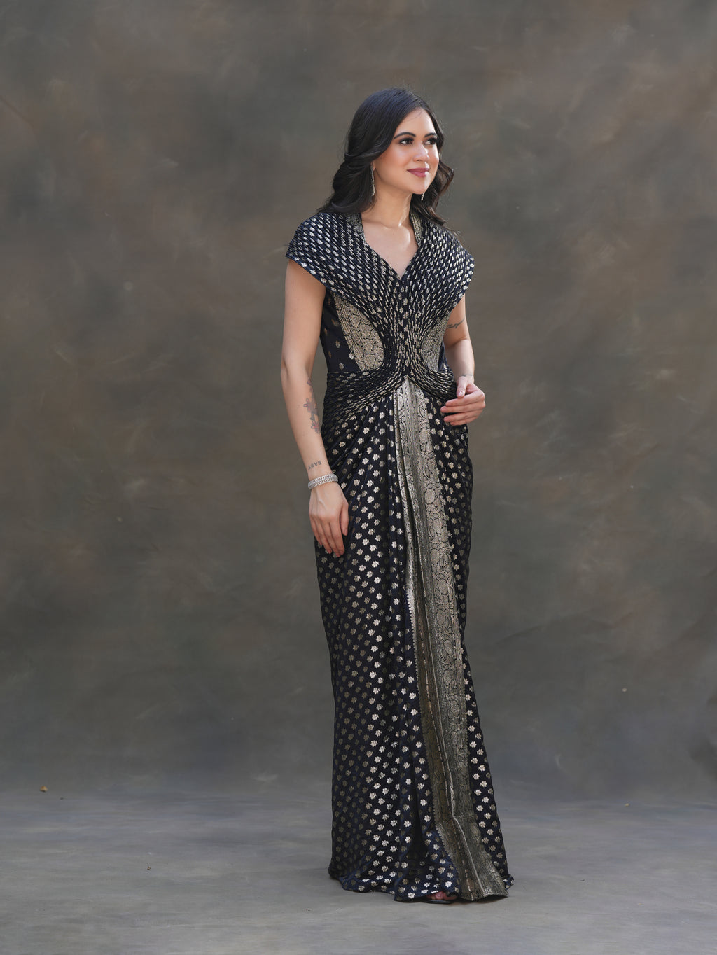 MIDNIGHT ZARI GOWN