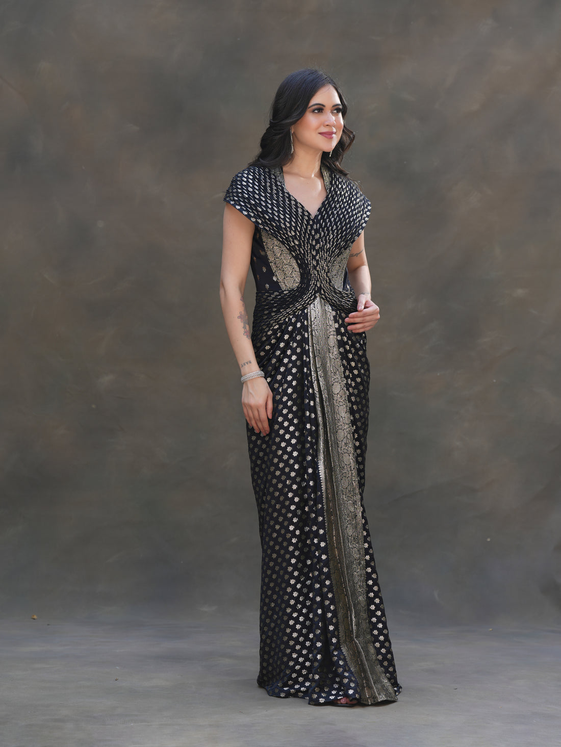 MIDNIGHT ZARI GOWN