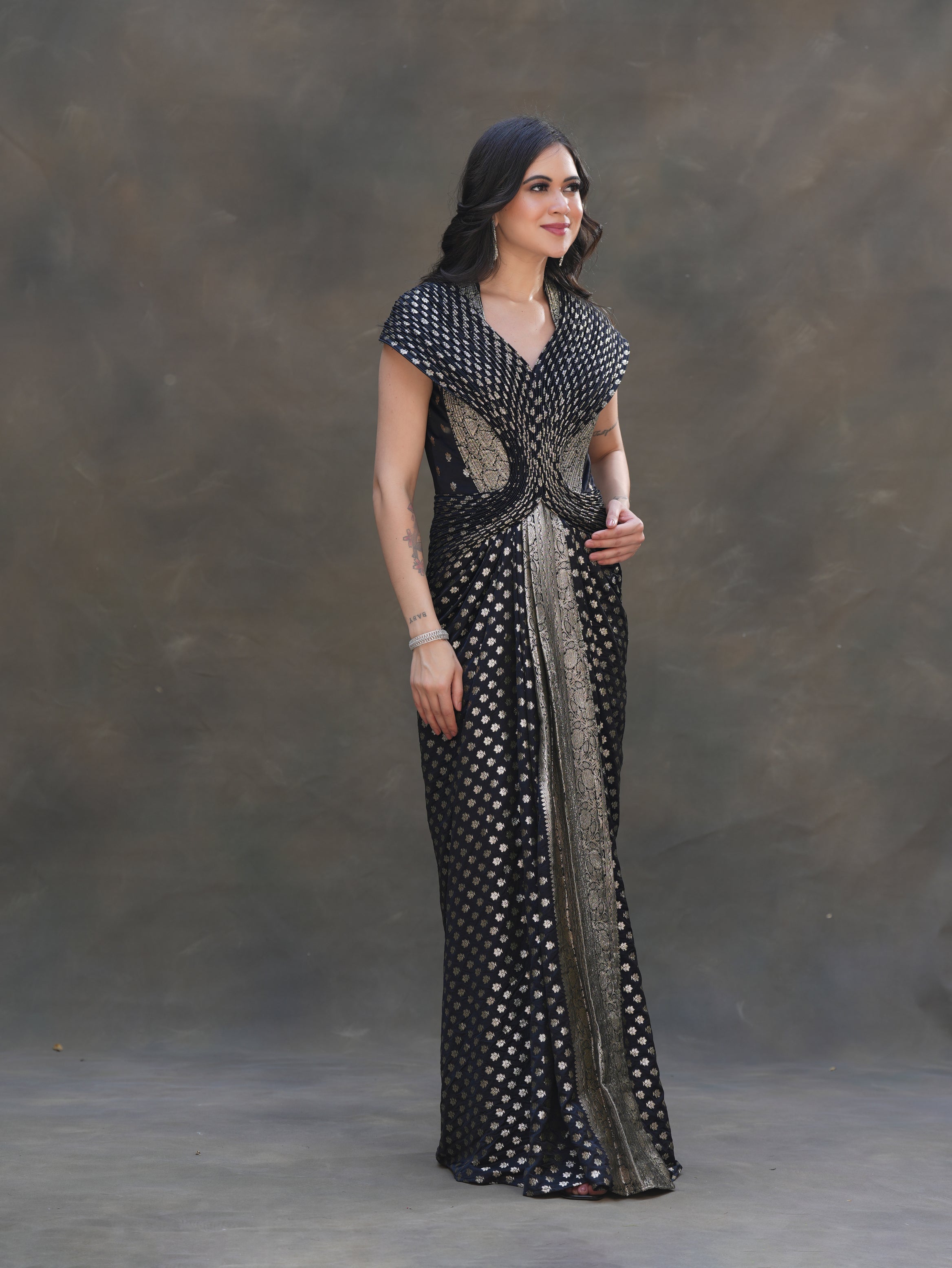 MIDNIGHT ZARI GOWN
