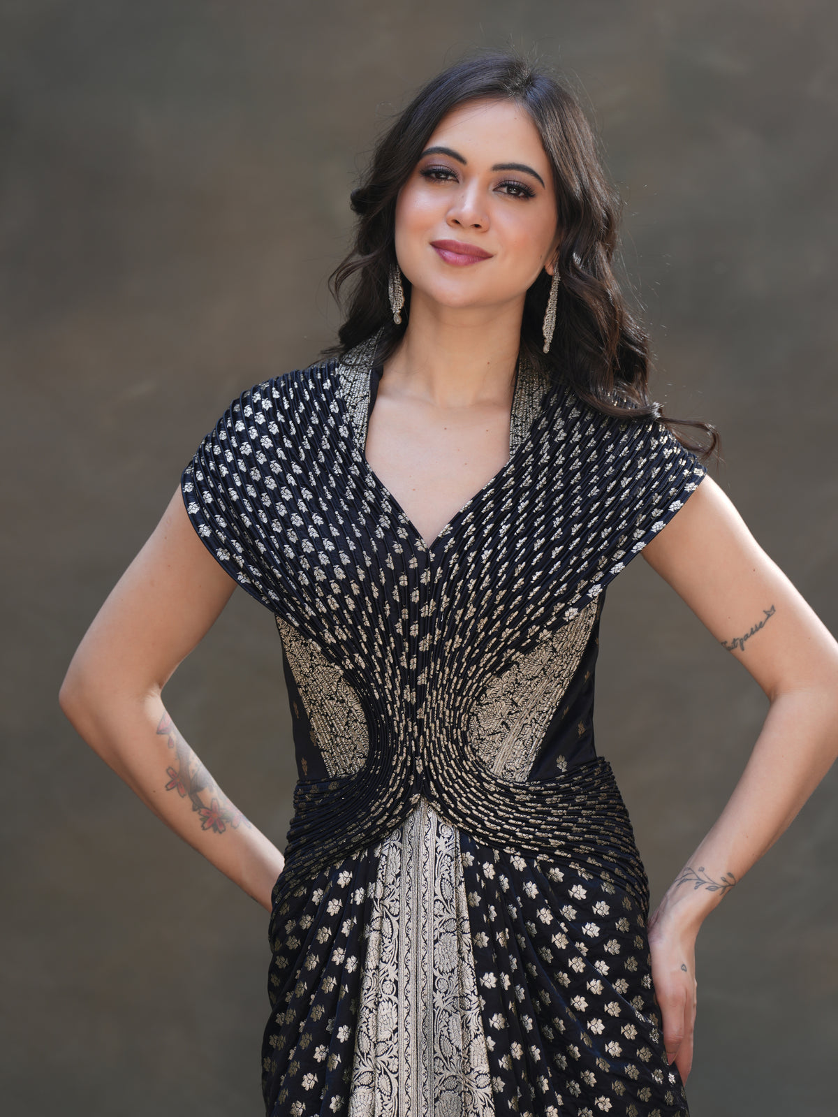MIDNIGHT ZARI GOWN