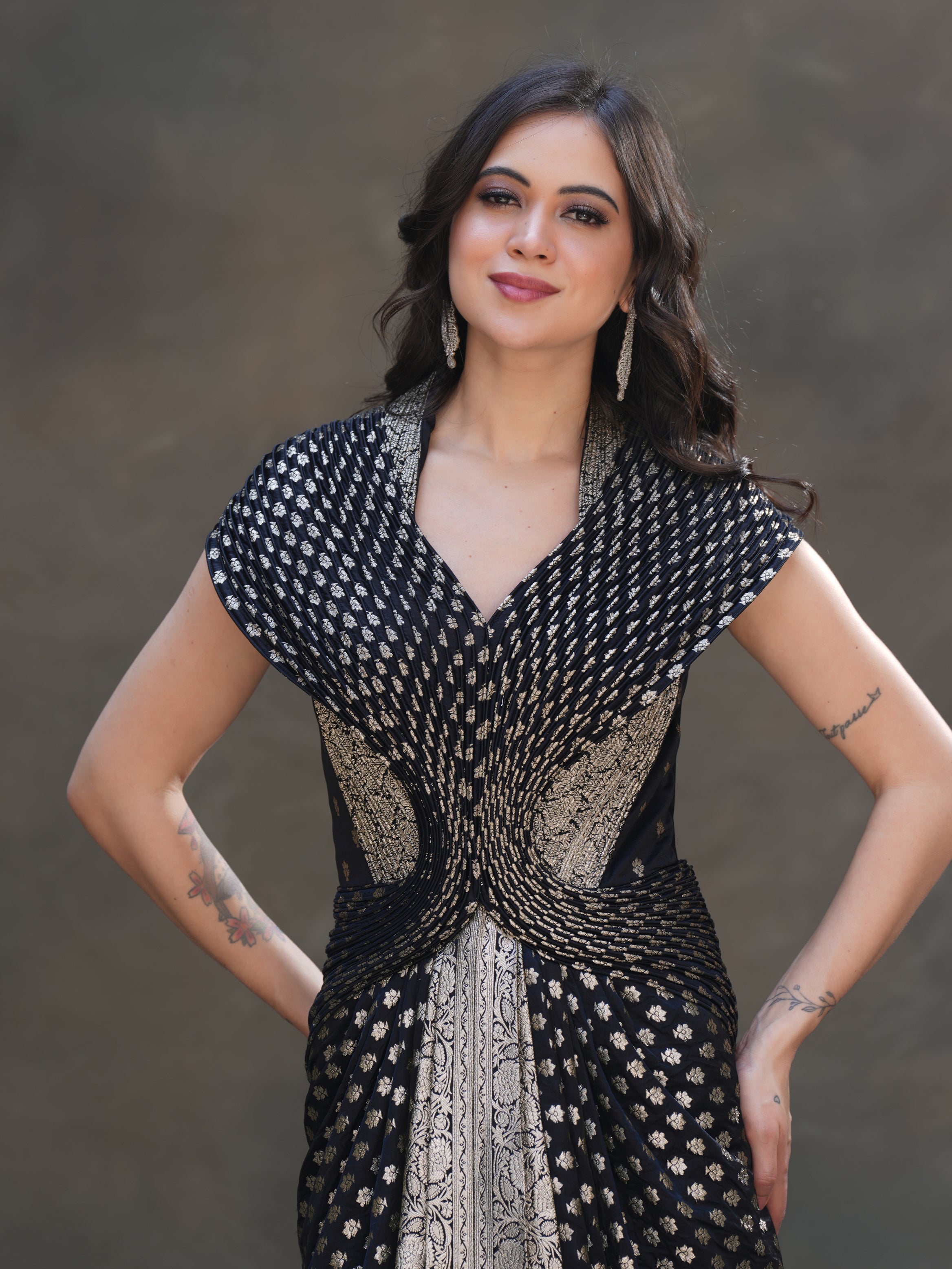MIDNIGHT ZARI GOWN