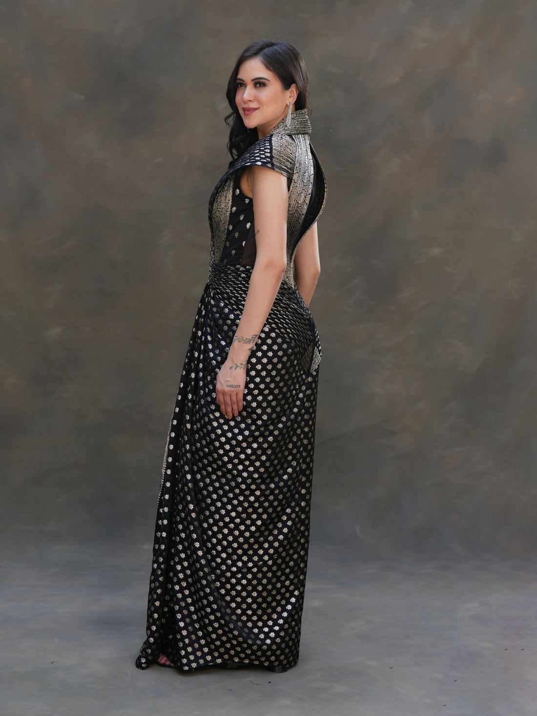 MIDNIGHT ZARI GOWN