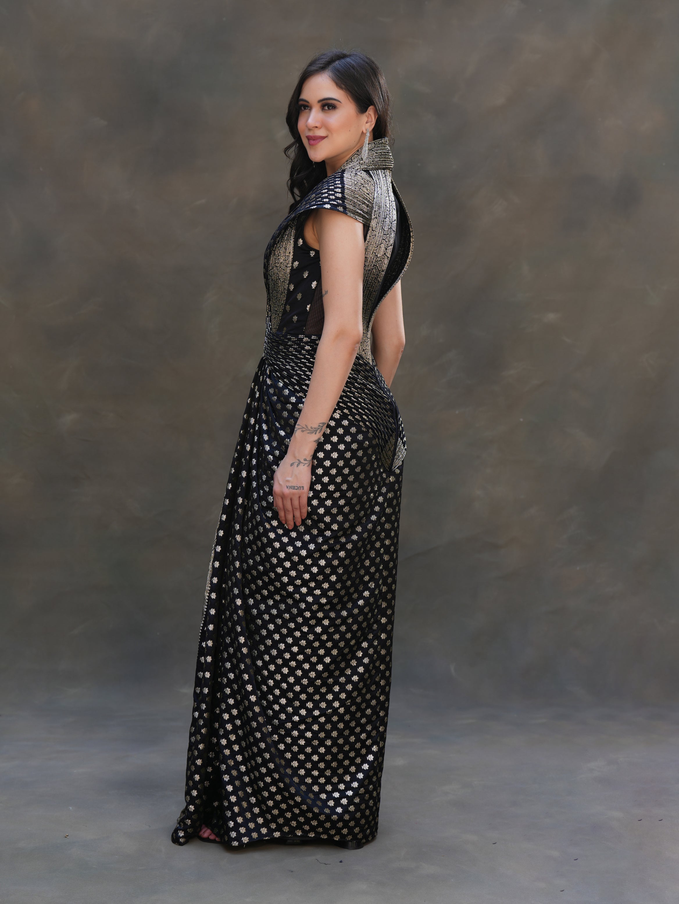 MIDNIGHT ZARI GOWN