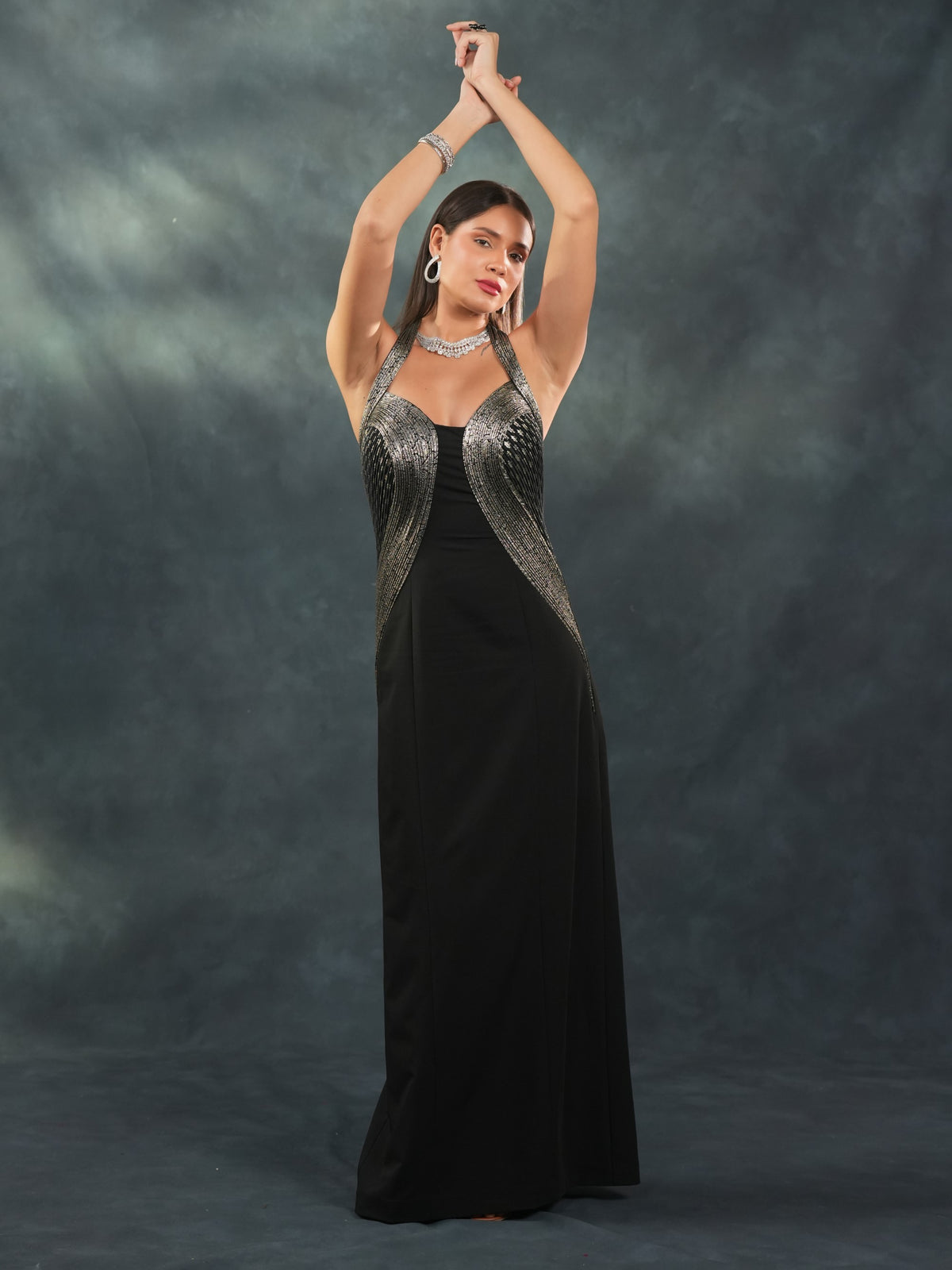 Midnight Drape Gown