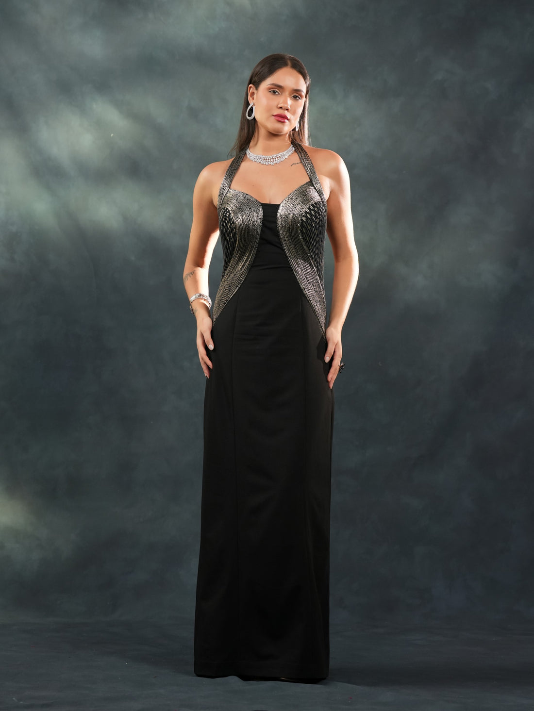 Midnight Drape Gown