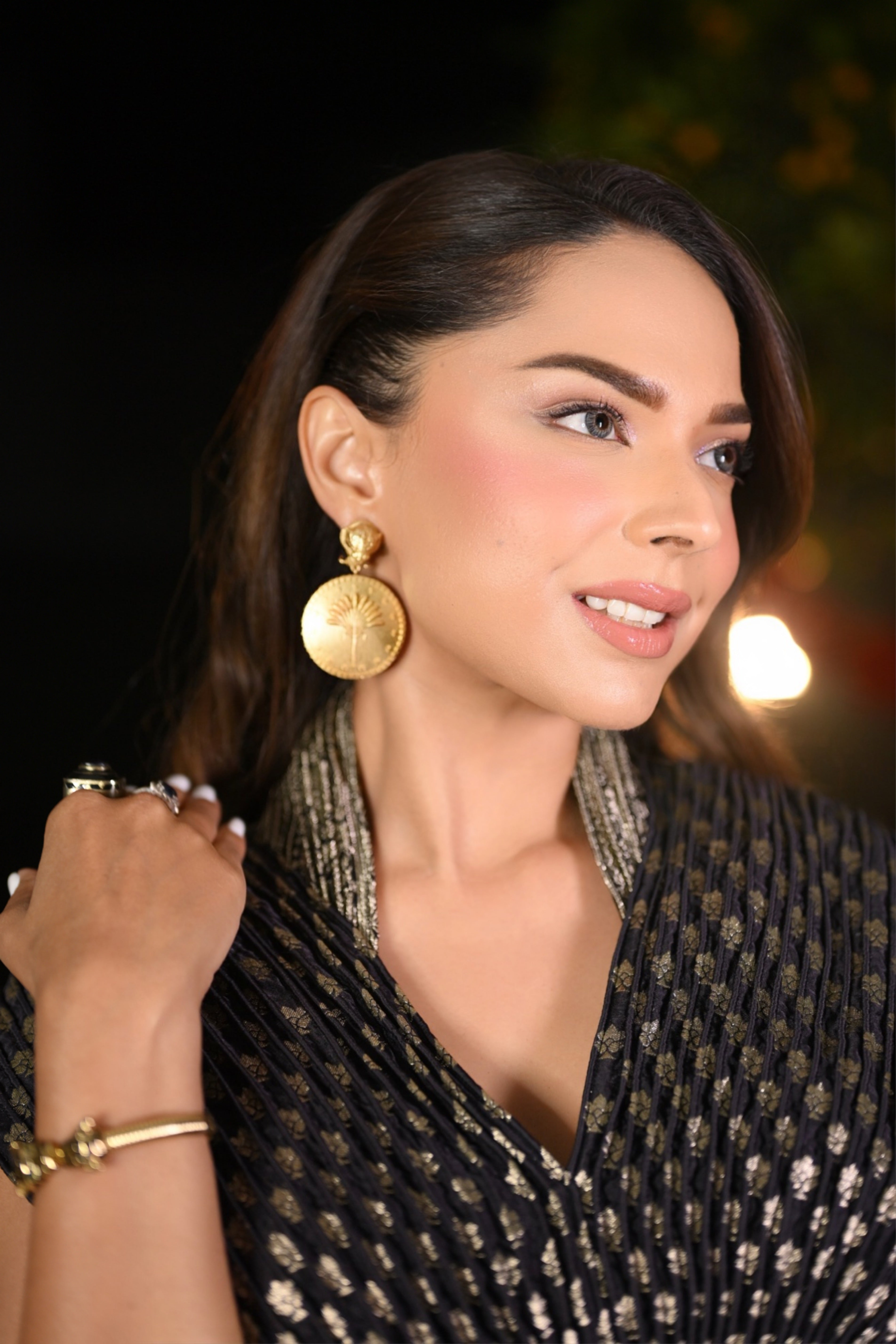 Black Opulence Banaras Drape